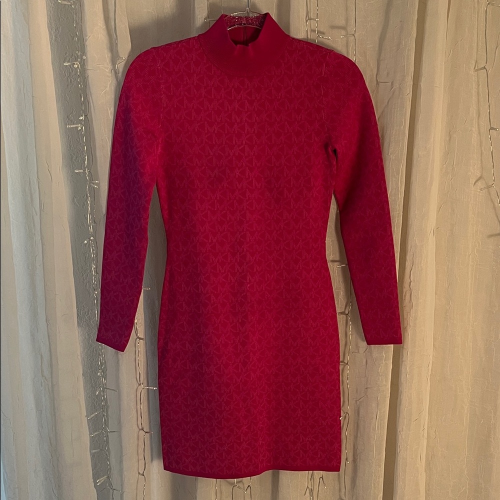 MICHAEL Michael Kors Hot Pink Long Sleeve Sweater Dress